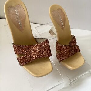 CASTEL FRANCO lucite glitter heels